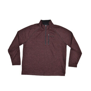 Eddie Bauer Men's Sweater Size XXL Quarter Zip Radiator Fleece Classic Burgundy